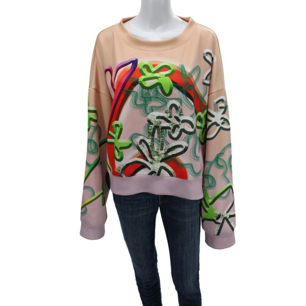 Maison Martin Margiela Womens Pullover Multicolor Geometric Crewneck Size M